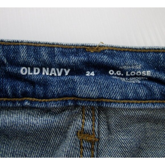 Old Navy Jeans 24 Plus OG Loose High Rise Secret Smooth Pockets Denim - Picture 7 of 9